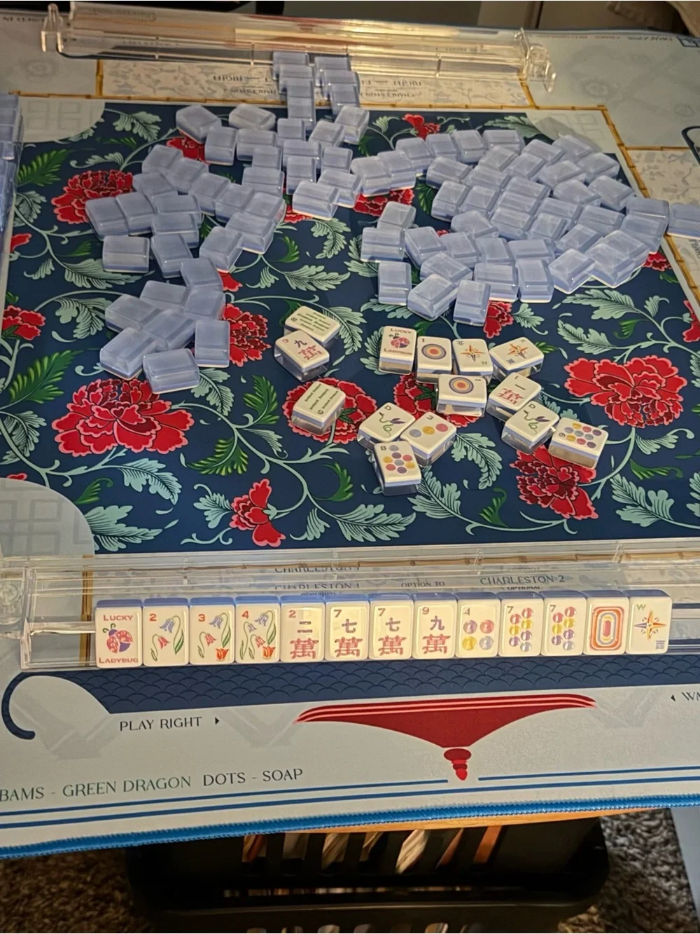 NEW! LUCKY LADYBUG Premium American Mahjong Tiles Set 160 Translucent Acrylic